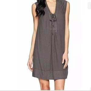 Splendid gray lace up front lightweight dress